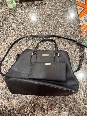 kate spade Black Saffiano Leather Satchel with Wallet